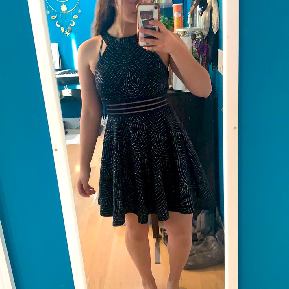 Sparkly black party event dress